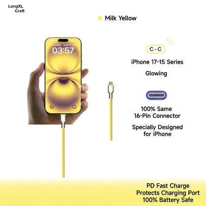 240W USB-C Cable - Milk Yellow Color Card