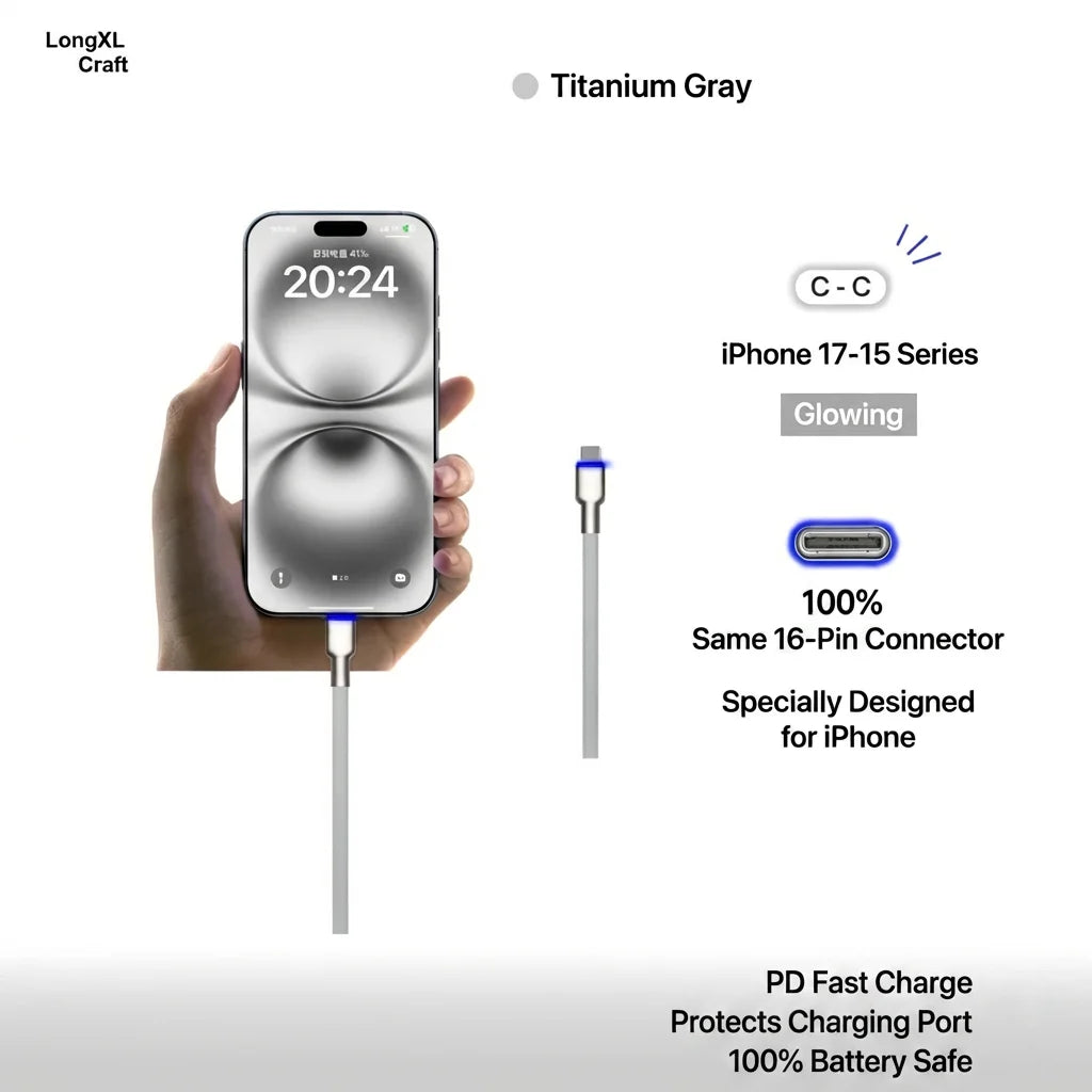 240W USB-C Cable - Titanium Gray Color Card