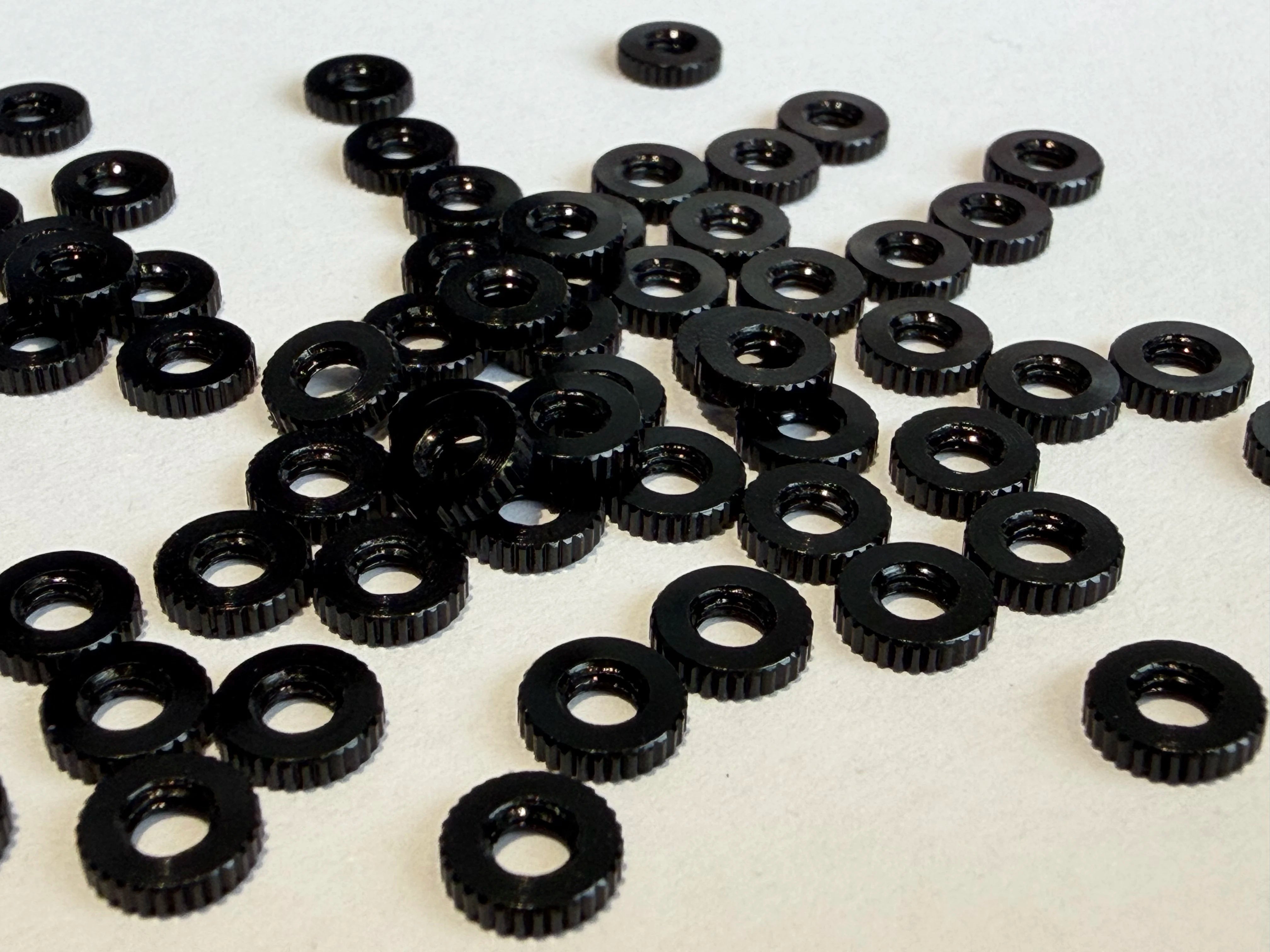 Bulk M3 ultra-thin FPV stack nuts, 1.5mm 6061 aluminum anodized black