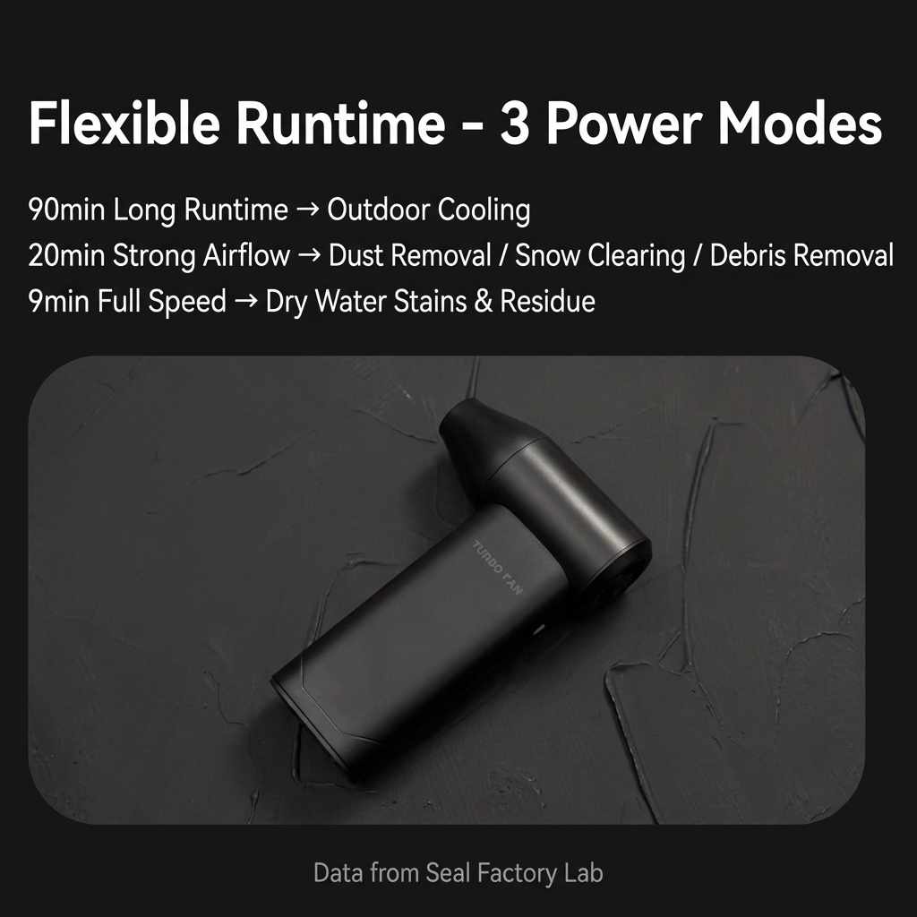 Hibstorm 007 Turbo Handheld Fan - 130000RPM Brushless Motor | Portable Rechargeable Dust Blower for Cleaning, Cooling & Outdoor Use