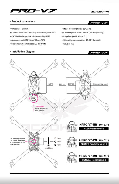 Bcrow Racing Frame V7 套件新款